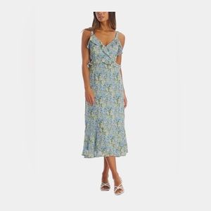 NWT ASTR the label wildflower ruffle cutout midi dress